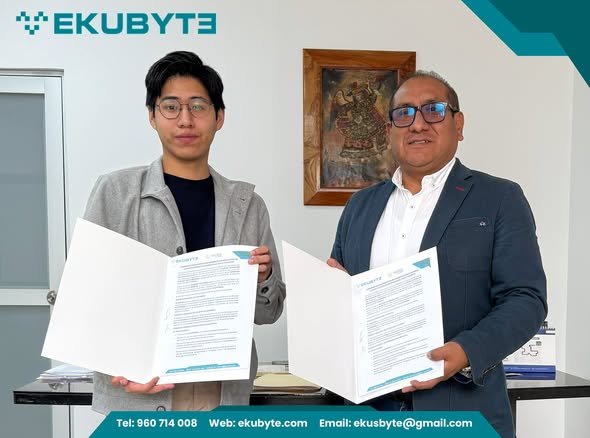 Firma del convenio entre EKUBYTE y el ICAJ, 23 de febrero de 2026
